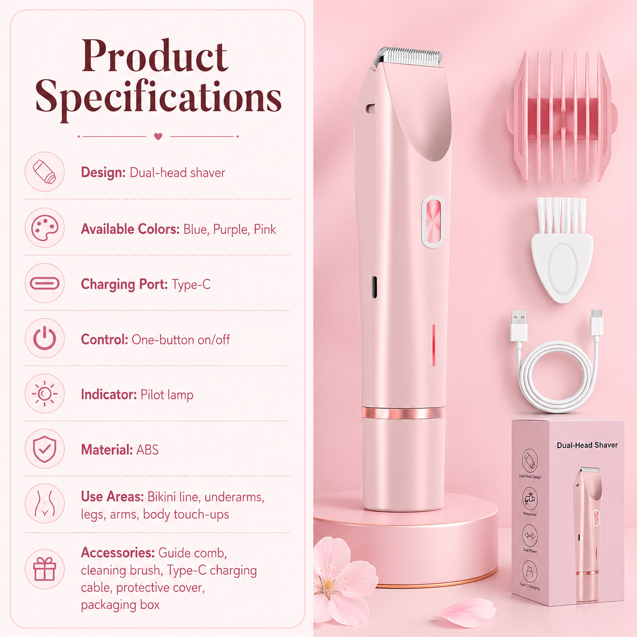🔥 SUMMER SALE 60% 💞 2-in-1 Women’s Body Shaver & Bikini Trimmer ✨ Smooth Touch-Ups Without The Razor Burn