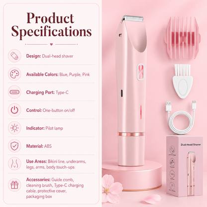 🔥 SUMMER SALE 60% 💞 2-in-1 Women’s Body Shaver & Bikini Trimmer ✨ Smooth Touch-Ups Without The Razor Burn