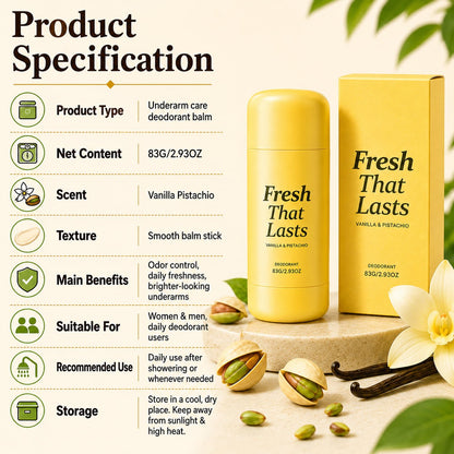 Save 60% 💞 Vanilla Pistachio Underarm Care Deodorant Balm ✨ Fresh Odor Control, Smoother, Brighter-Looking Underarms