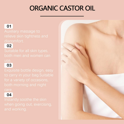 Last Day Promotion 60% OFF🔥Organic Golden Castor Oil Roll-On with Rose Quartz