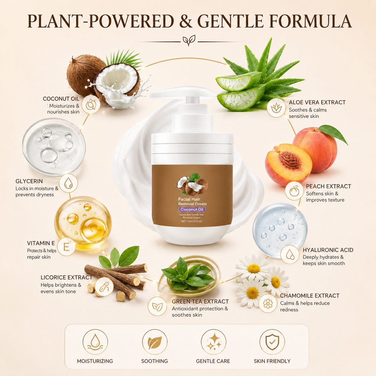 Coconut Oil Hair Removal Cream US